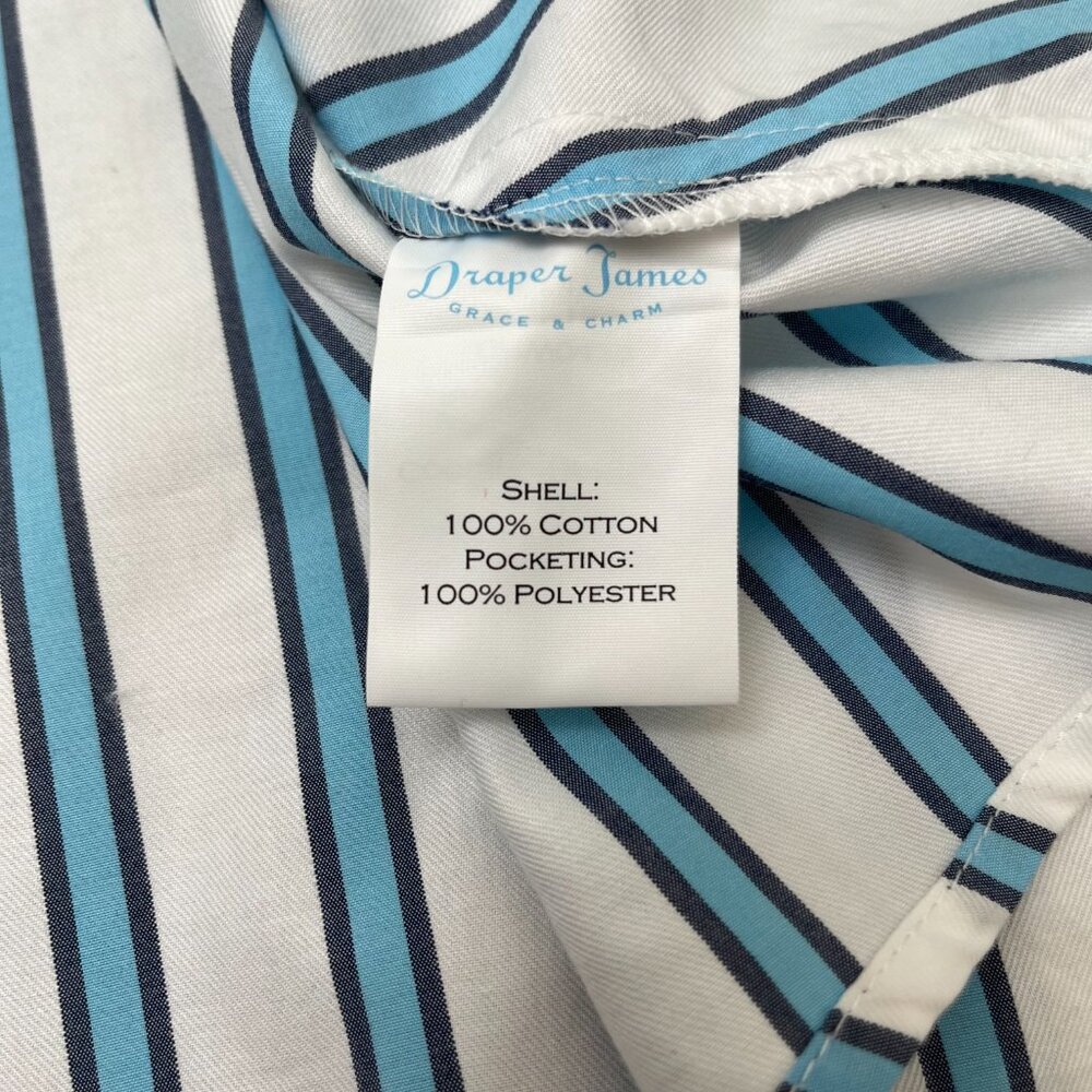 Draper James Blue and White Striped Midi Shirt Dress - Picture 14 of 16